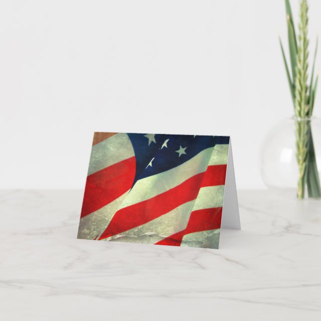 Patriotic American Flag Note Card (Front)