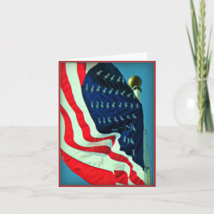 Patriotic American Flag Note Card