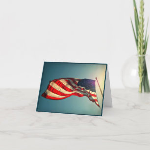 Patriotic American Flag Note Card