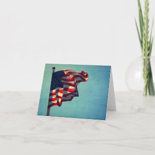 Patriotic American Flag Note Card