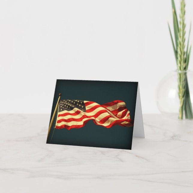 Patriotic American Flag Note Card (Front)