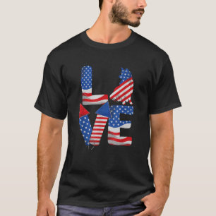 Patriotic American Flag Papillon Dog 4th of July F T-Shirt