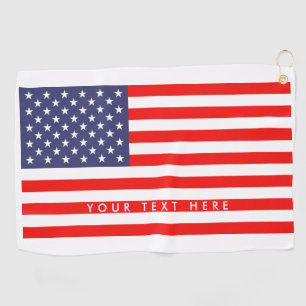 Patriotic American flag personalised golf towel