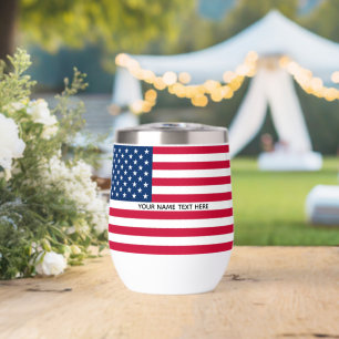 Patriotic American Flag Personalised Name Text