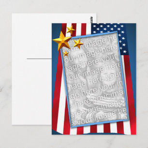 Patriotic American Flag Photo Postcard