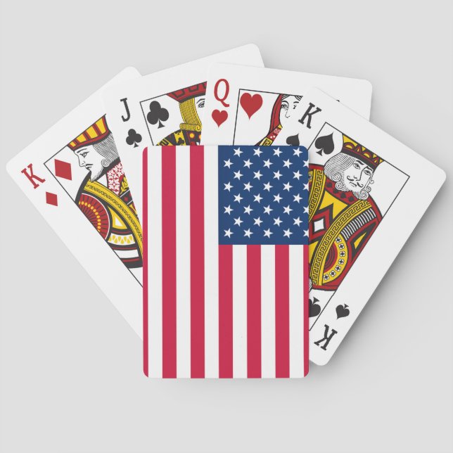 Patriotic American Flag Playing Cards (Back)