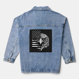 Patriotic American flag print Denim Jacket