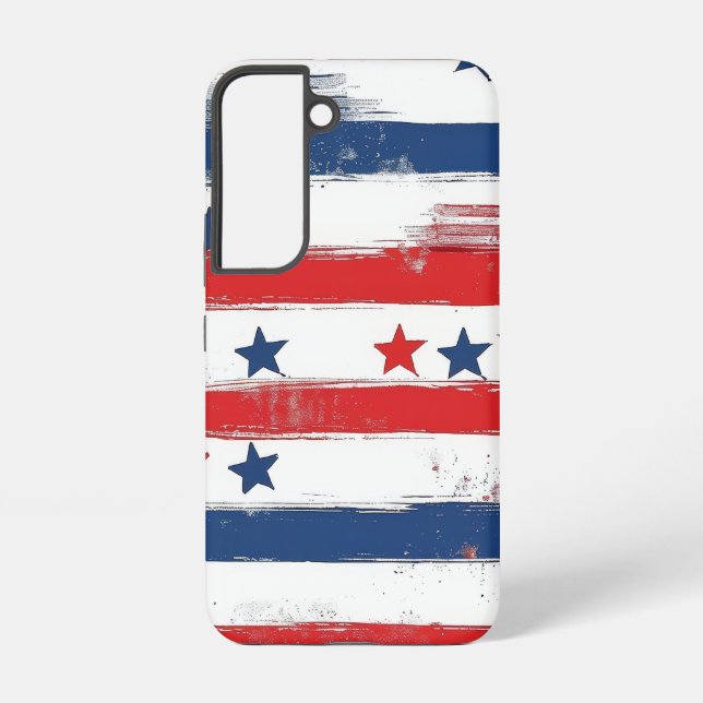 Patriotic American Flag Print Samsung Galaxy S22 Case (Back)