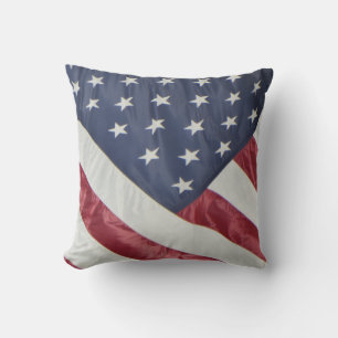 Patriotic American Flag Red White Blue pillow