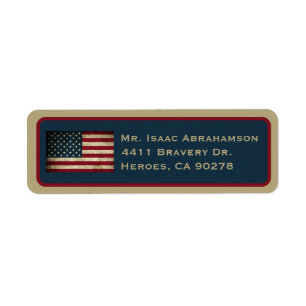 Patriotic American Flag Return Address Label