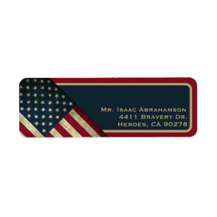 Patriotic American Flag Return Address Label