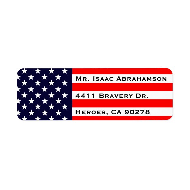 Patriotic American Flag Return Address Label (Front)