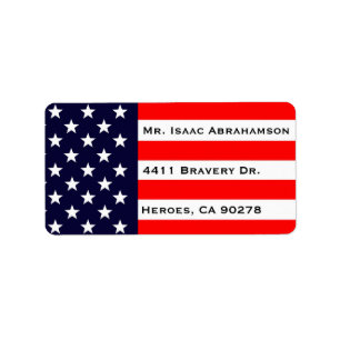 Patriotic American Flag Return Address Label