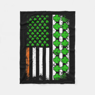 Patriotic american flag shamrock st patricks dayPa Fleece Blanket