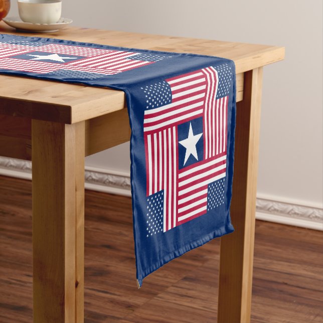 Patriotic American Flag Short Table Runner (In Situ)