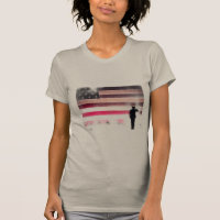 Patriotic American Flag SilhoueMen's Basic T-Shirt