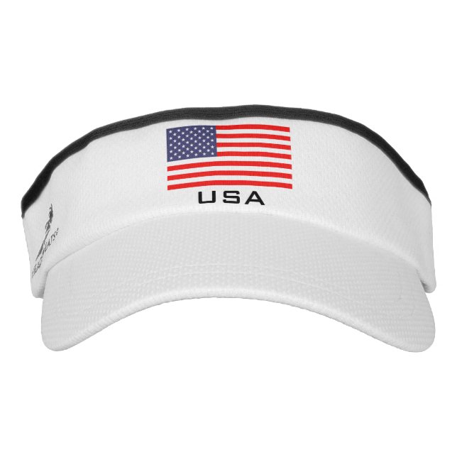Patriotic American flag sports sun visor cap hat (Front)
