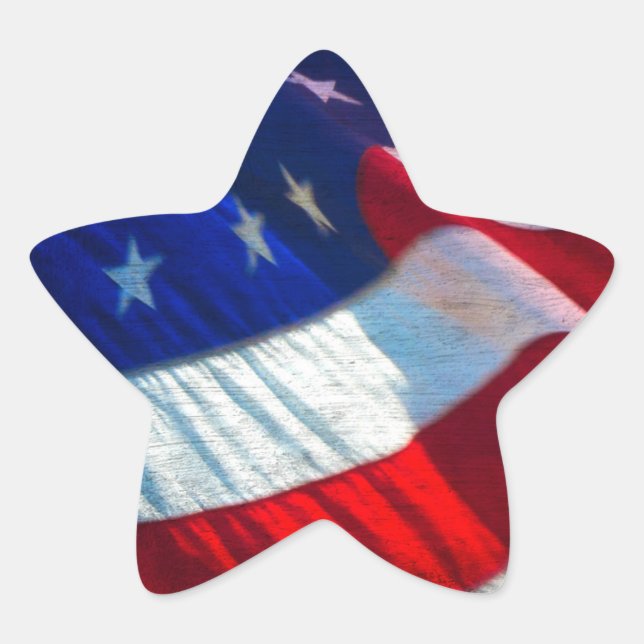 Patriotic American Flag Star Sticker (Front)