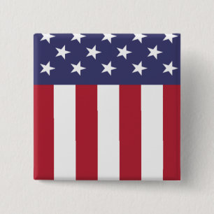 Patriotic American Flag Stars and Stripes 15 Cm Square Badge
