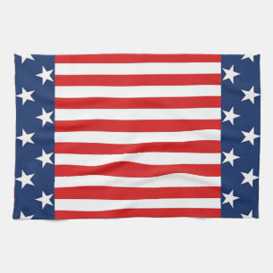 Patriotic American Flag Stars and Stripes Tea Towel