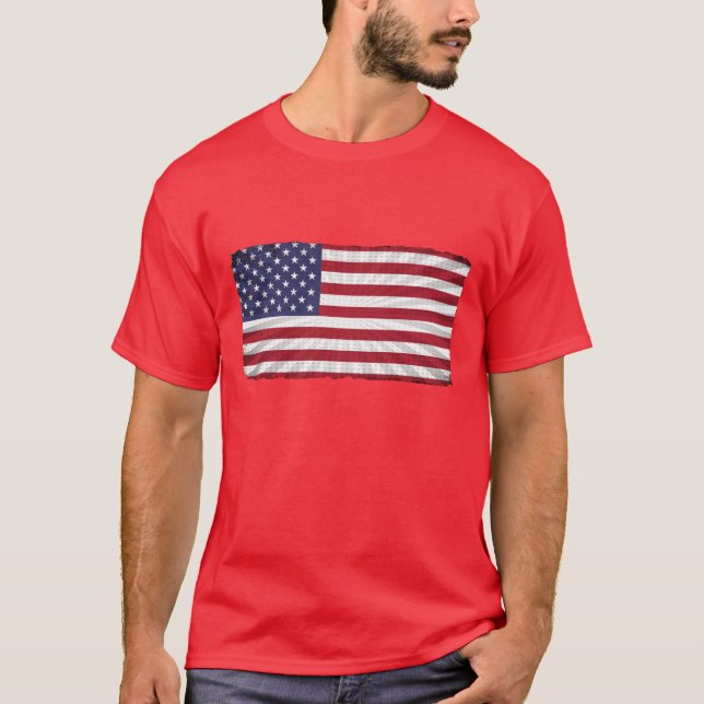 Patriotic American Flag T-Shirt (Front)