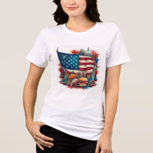 Patriotic American Flag T-Shirt Tri-Blend Shirt