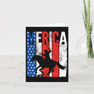 Patriotic American Flag Texas Horse Lo 4th Of July Card