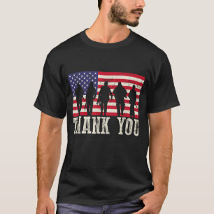 Patriotic American Flag Thank You For Men Women Ki T-Shirt