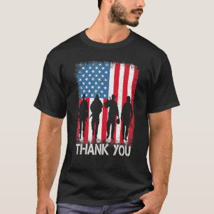 Patriotic American Flag Thank You For Men Women Ki T-Shirt