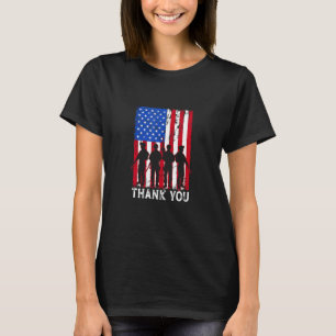 Patriotic American Flag Thank You For Men Women Ki T-Shirt