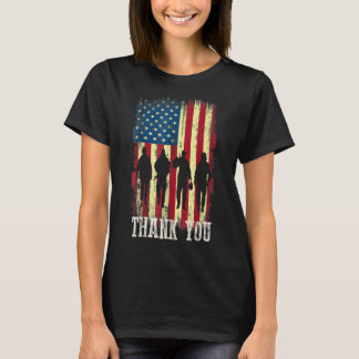 Patriotic American Flag Thank You For Men Women Ki T-Shirt