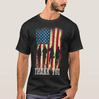 Patriotic American Flag Thank You For Men Women Ki T-Shirt