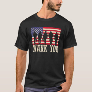 Patriotic American Flag Thank You For Men Women Ki T-Shirt