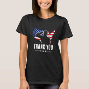 Patriotic American Flag Thank You For Your Service T-Shirt