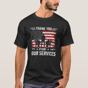 Patriotic American Flag Thank You For Your Service T-Shirt