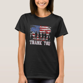 Patriotic American Flag Thank You Veteran  Mens Wo T-Shirt