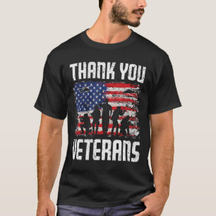 Patriotic American Flag Thank You Veterans Day Men T-Shirt
