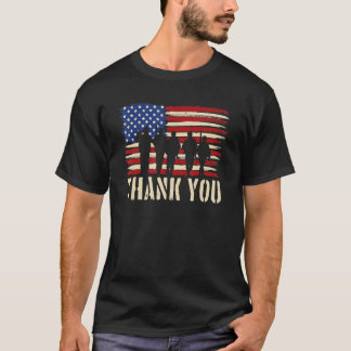 Patriotic American Flag Thank You Veterans Day USA T-Shirt