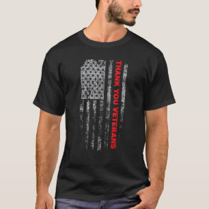 Patriotic American Flag Thank You Veterans For Men T-Shirt