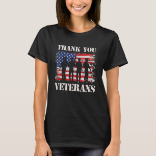 Patriotic American Flag Thank You Veterans For Men T-Shirt