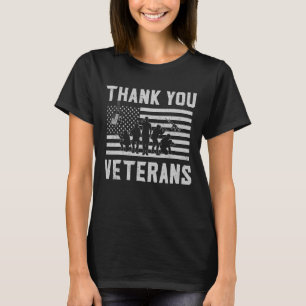 Patriotic American Flag Thank You Veterans For Men T-Shirt