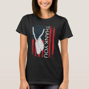 Patriotic American Flag Thank You Veterans For Men T-Shirt
