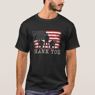 Patriotic American Flag Thank You Veterans For Men T-Shirt