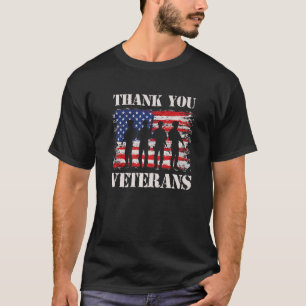 Patriotic American Flag Thank You Veterans For Men T-Shirt