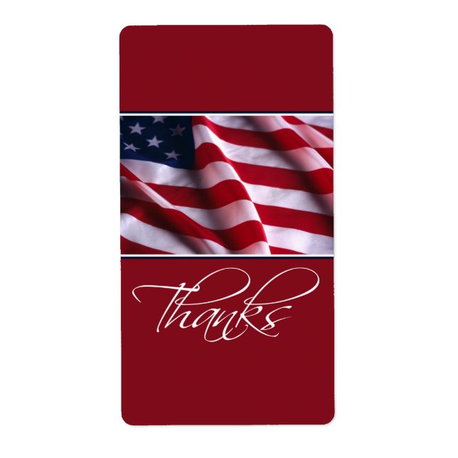 Patriotic American Flag Thanks in Red (Front)