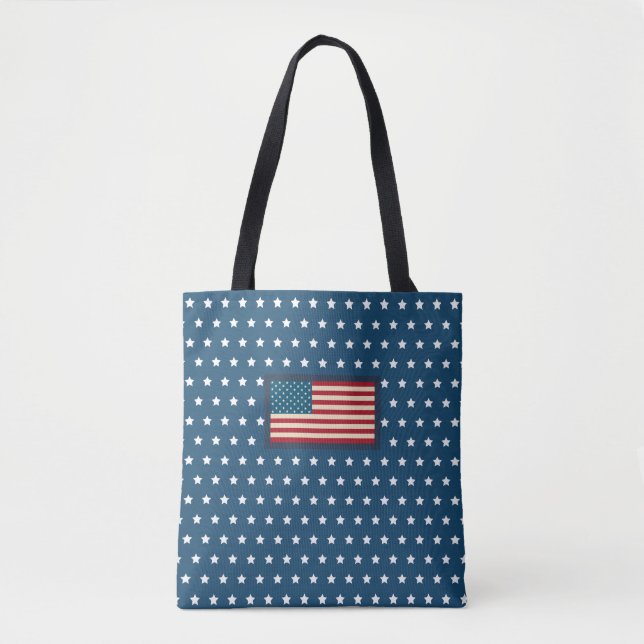 Patriotic American Flag Tote Bag Gift (Front)