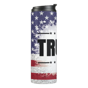 Patriotic American Flag Trump  Thermal Tumbler