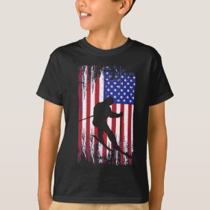 Patriotic American Flag Unique Novelty Gift Snow S T-Shirt