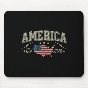 Patriotic American Flag Usa Est 1776 4th Of July A Mouse Mat