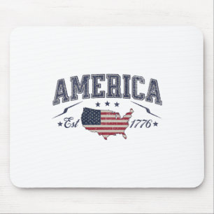 Patriotic American Flag Usa Est 1776 4th Of July A Mouse Mat